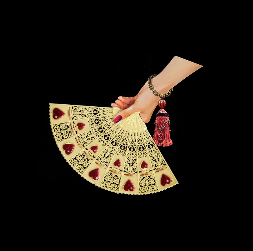 Plastic Heart Fan Hand